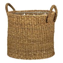 Basket pot 516 made of seagrass with handles