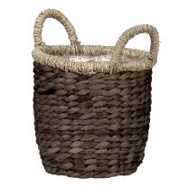 Water hyacinth basket pot with handles