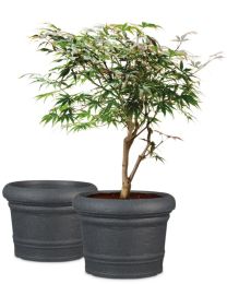 Formia 2er-Set Blumentöpfe - Schwarz Granit