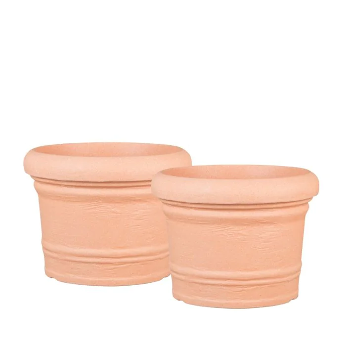 Scheurich Formia 2er Blumentöpfe Set - Terracotta